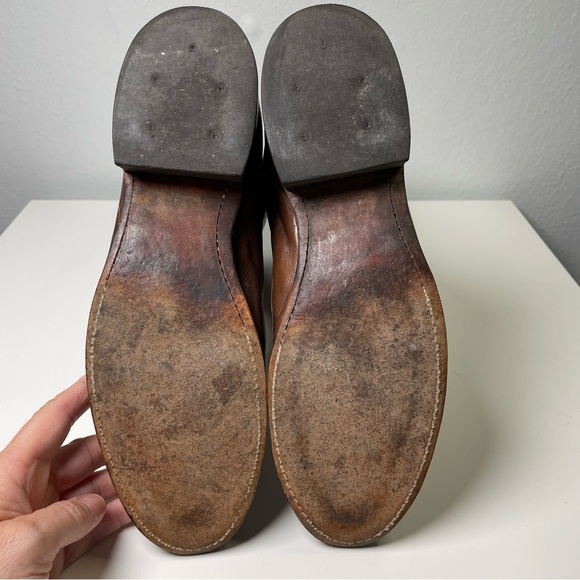 Dan Post Roper Leather Cowboy Western Boots Brown Pull On Style Mens 9M - Picture 6 of 15